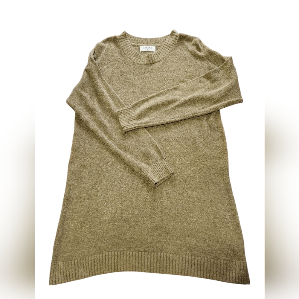NWOT Zenana Green Super Soft Long Sweater Size M Womens